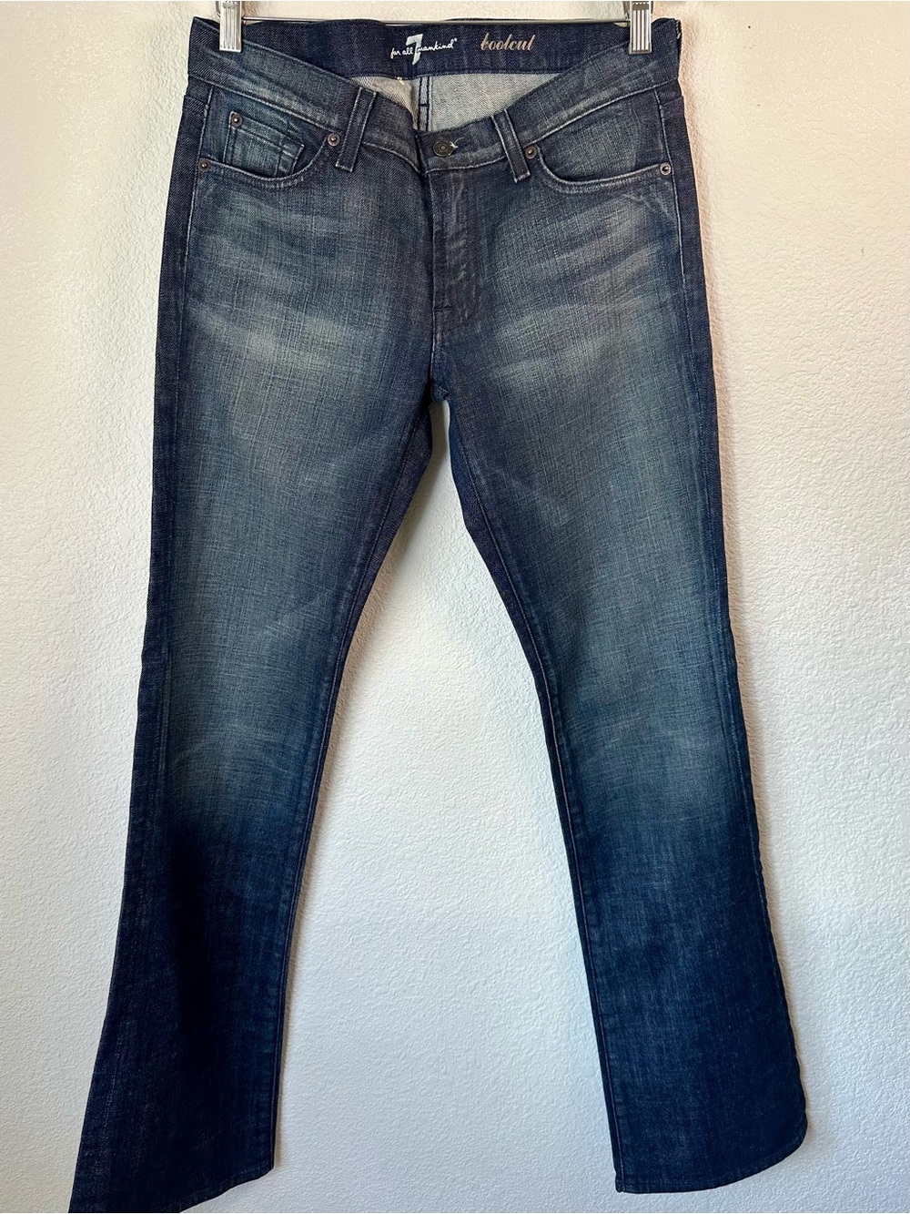 7 For All Mankind Bootcut Jeans Size 31 Dark Wash 34” Inseam